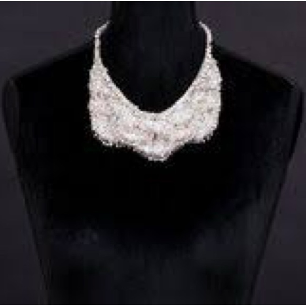 Authentic Swarovski Silver Statement Mesh Necklace - image 1